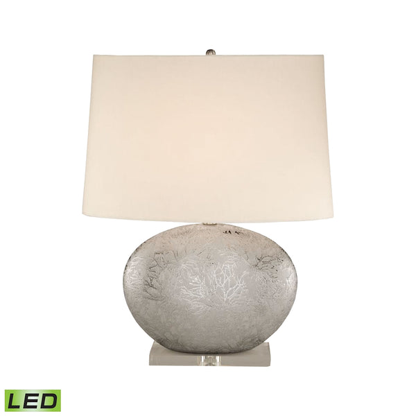 Platinum Oval Ceramic LED Table Lamp