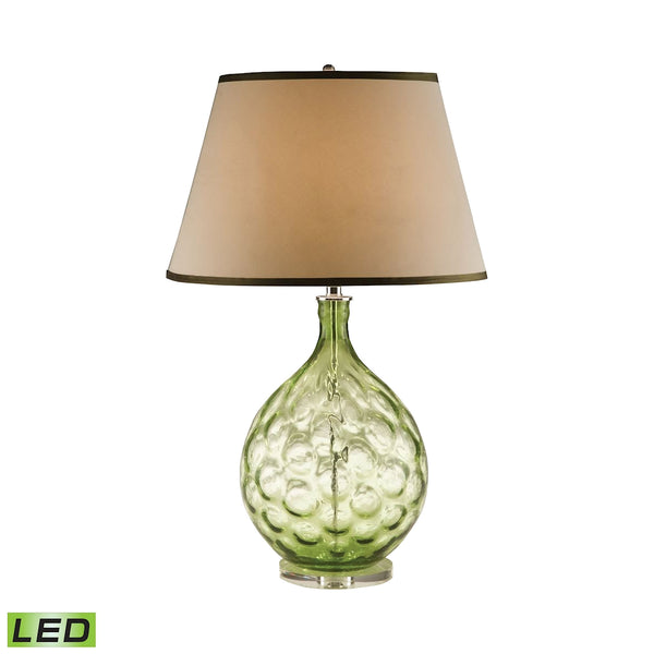 Green Thumb Print Glass LED Table Lamp