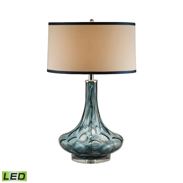 Blue Thumb Print Glass LED Table Lamp