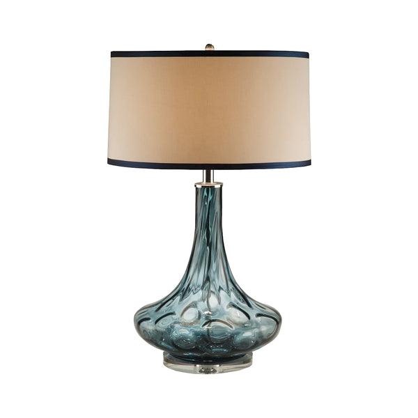 Blue Thumb Print Glass Table Lamp
