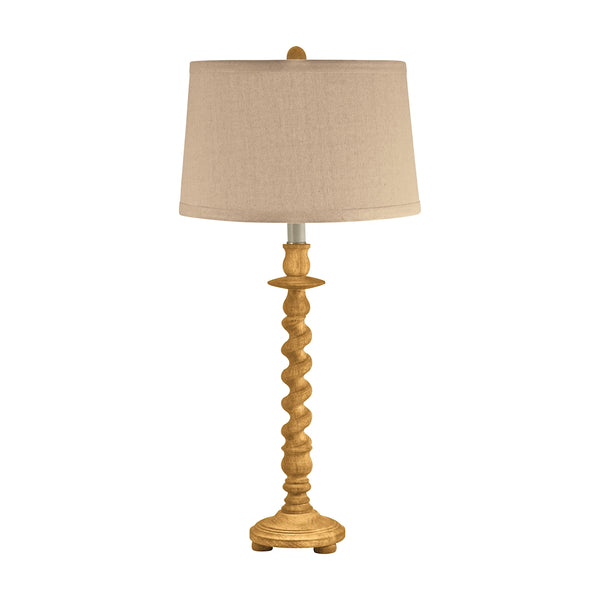 Washed Wood Barley Twist Table Lamp