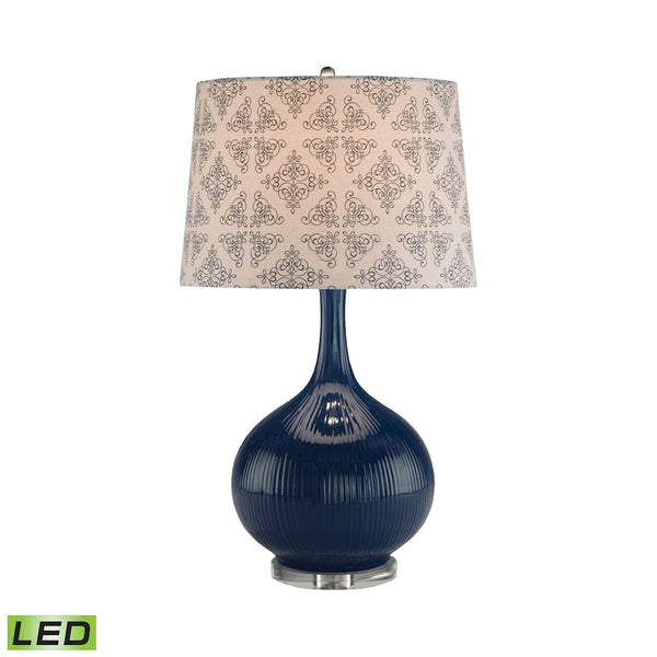 Cobalt Serrated Ceramic LED Table Lamp