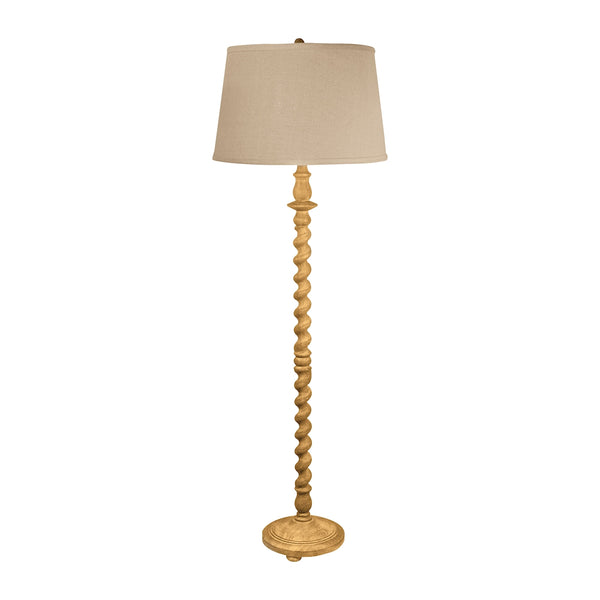 Washed Wood Barley Twist Floor Lamp