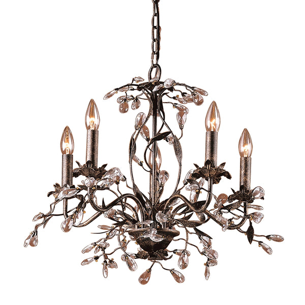 Circeo 5 Light Chandelier In Deep Rust