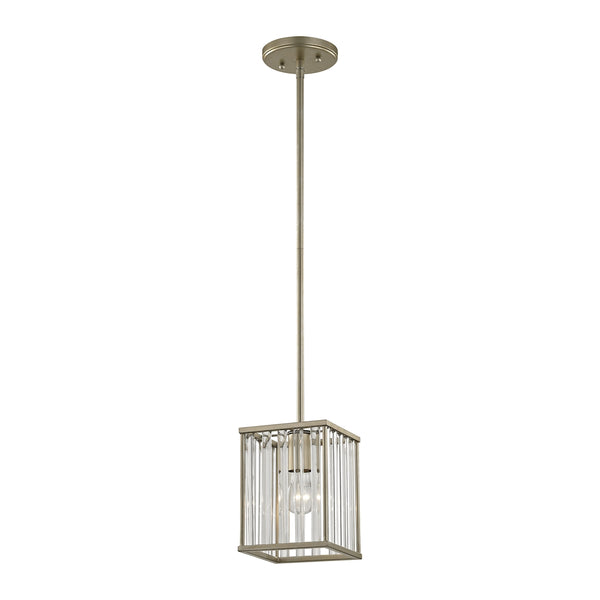 Ridley 1 Light Pendant In Aged Silver With Oval Glass Rods