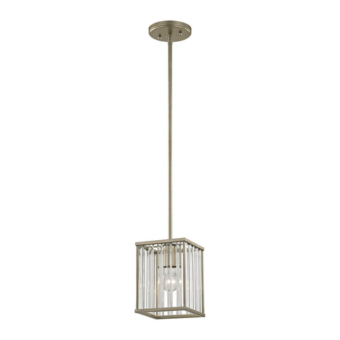 Ridley 1 Light Pendant In Aged Silver With Oval Glass Rods