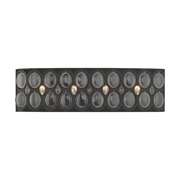 Serai 4 Light Vanity In Oil Rubbed Bronze With Clear Glass