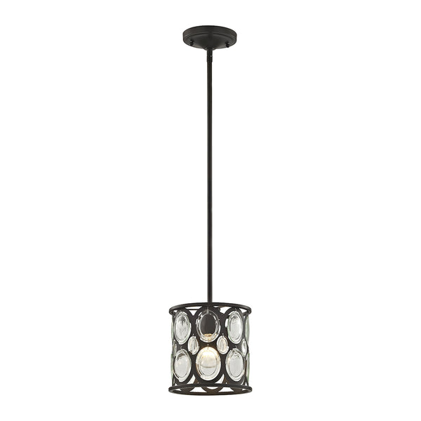 Serai 1 Light Pendant In Oil Rubbed Bronze With Clear Glass