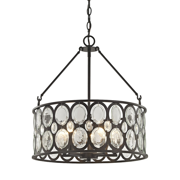 Serai 5 Light Chandelier In Oil Rubbed Bronze With Clear Glass