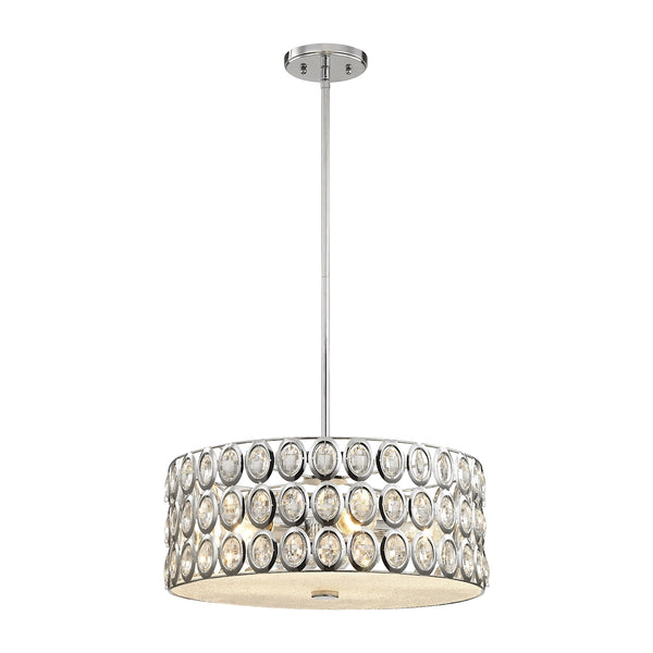Tessa 5 Light Chandelier In Polished Chrome With Clear Crystal