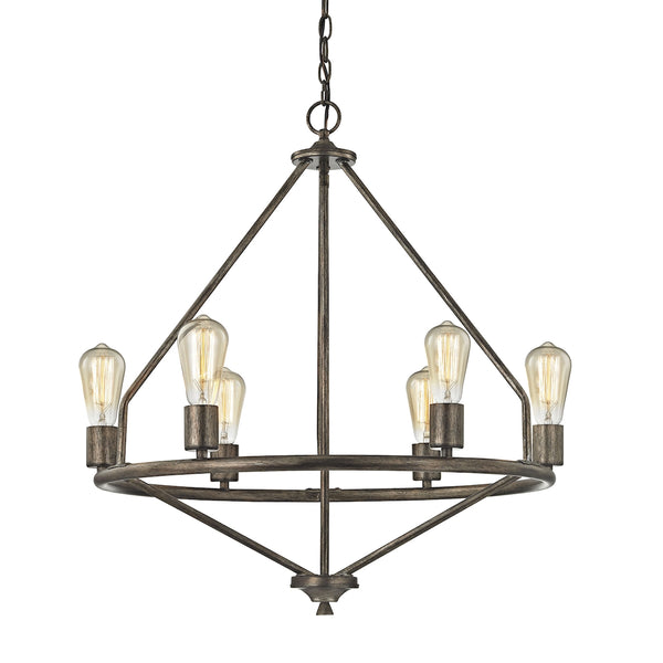 Galaway 6 Light Chandelier In Windswept Silver