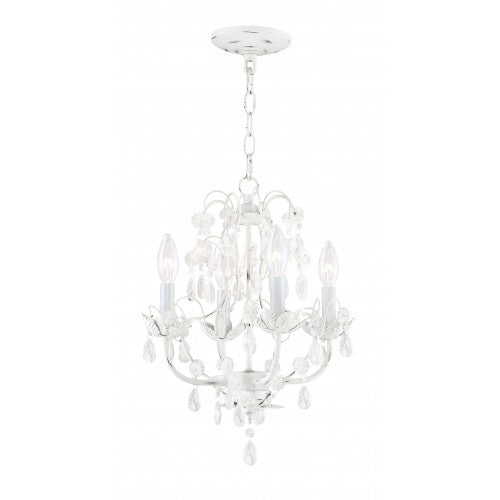 Livex Lighting Athena 4 Light Antique White Chandelier