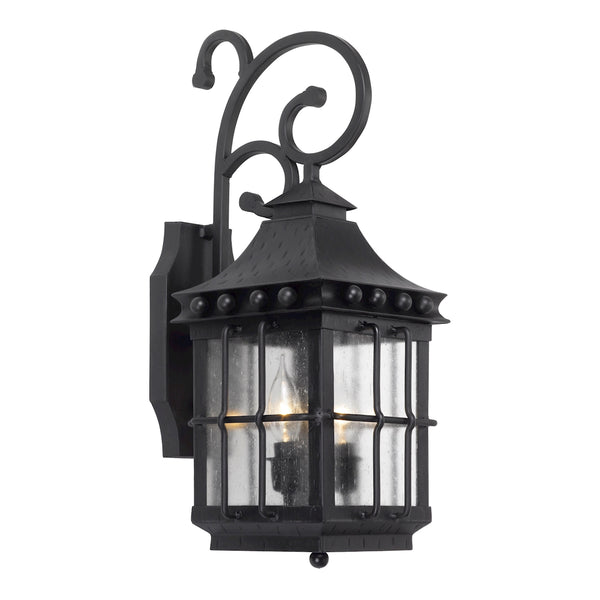 Taos Outdoor Wall Lantern In Espresso Finish With Seeded Glass