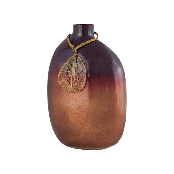 Vase Catalonia 12-Inch Glass Vase In Marsala