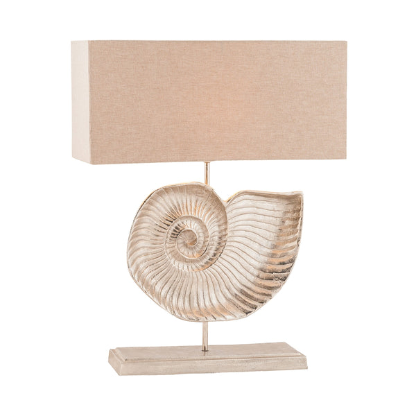 Nautilus 1 Light Table Lamp In Textured Nickel