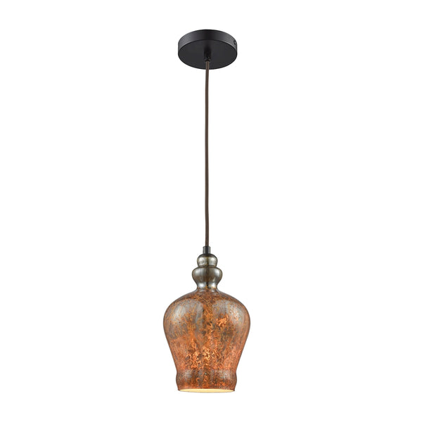Sojourn 1 Light Pendant In Oil Rubbed Bronze With Lava Toned Glass