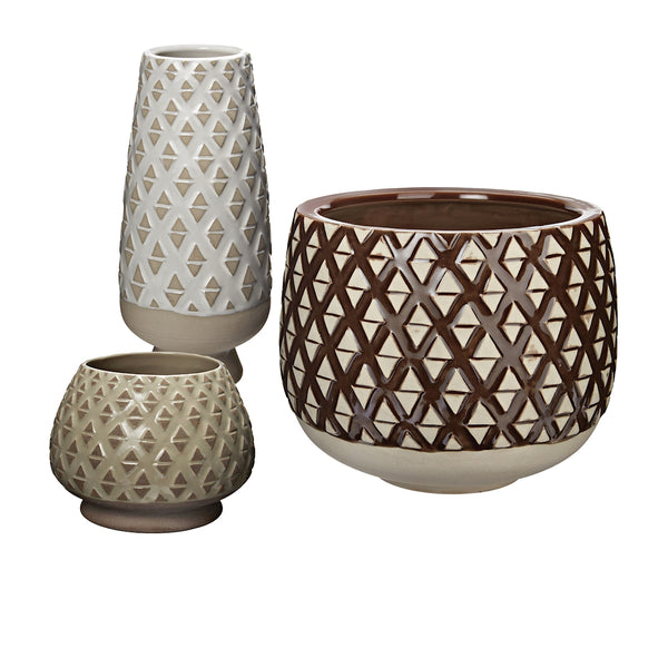 Two-Tone Lattice Pots