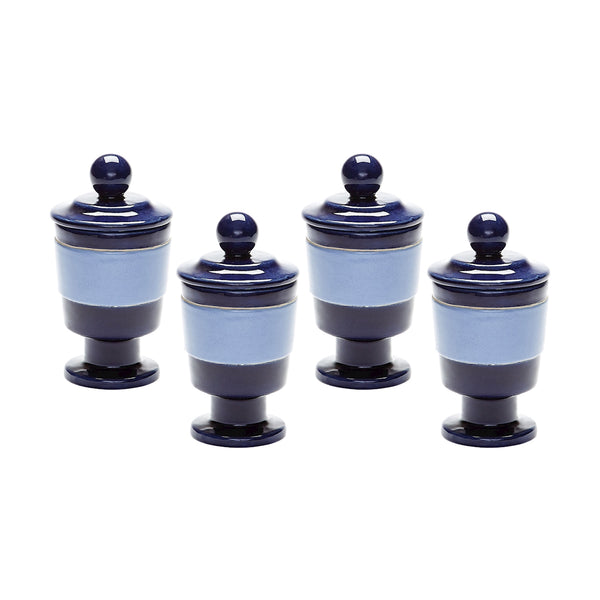 Navy And Denim Polar Filled Votive - Set of 4