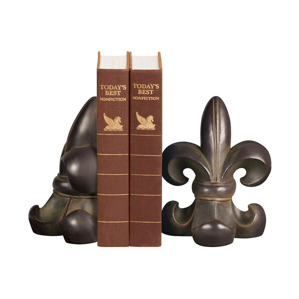 Noir Fleur De Lis Bookends - Pair