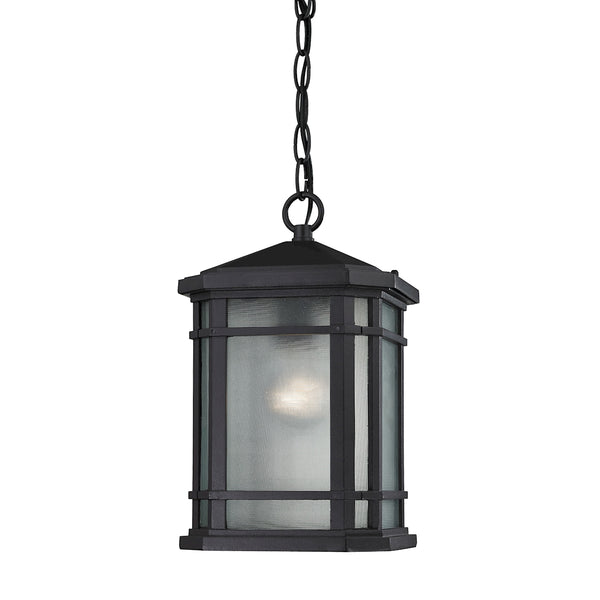 Lowell 1 Light Outdoor Pendant In Matte Black