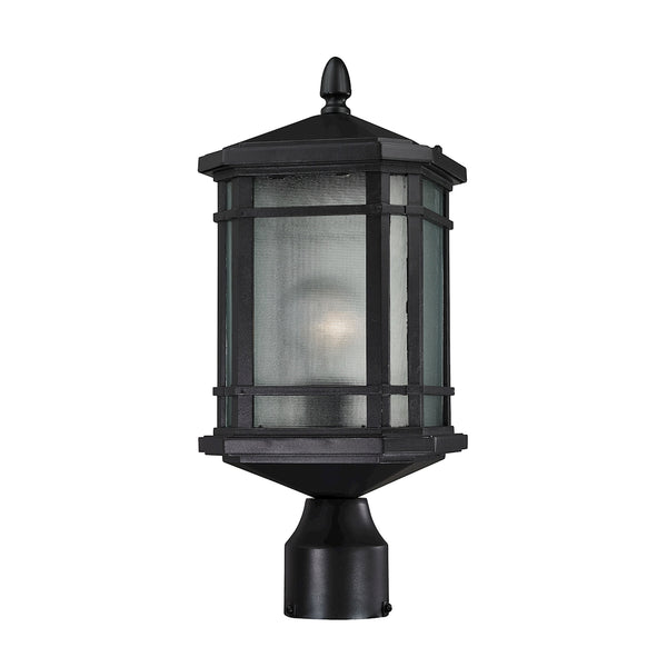 Lowell 1 Light Outdoor Post Lantern In Matte Black
