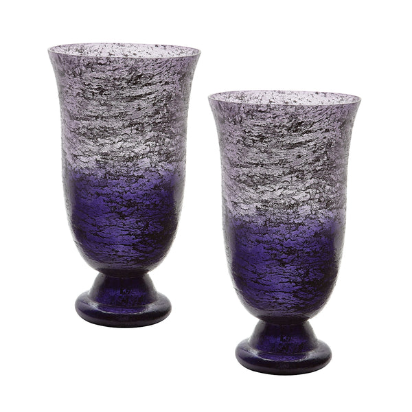 Plum Ombre Flared Vase - Set of 2