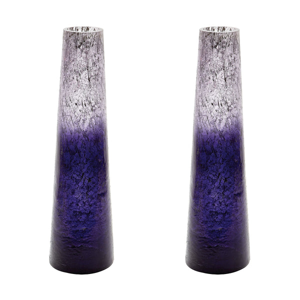 Ombre Snorkel Vases In Plum - Set of 2
