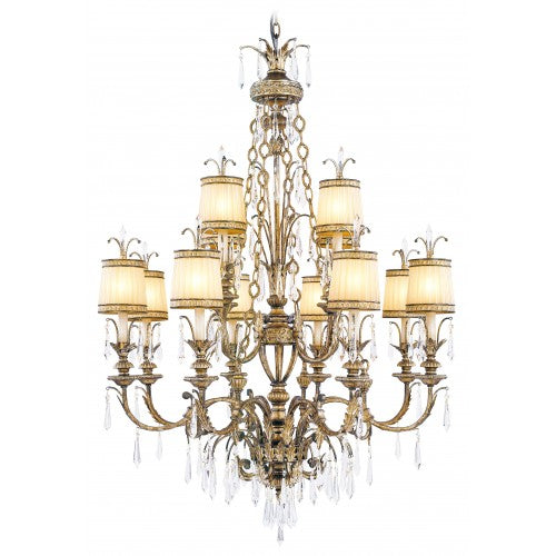 Livex Lighting La Bella 12 Light Vintage Gold Leaf Chandelier