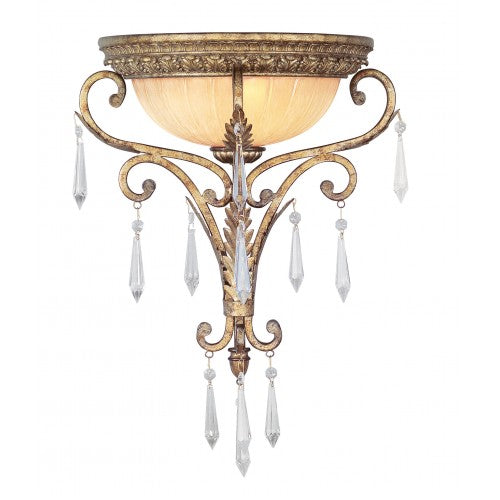 Livex Lighting La Bella 1 Light Vintage Gold Leaf Wall Sconce