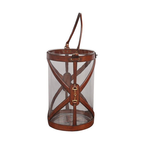 Large Leather Hurricane With Handle
