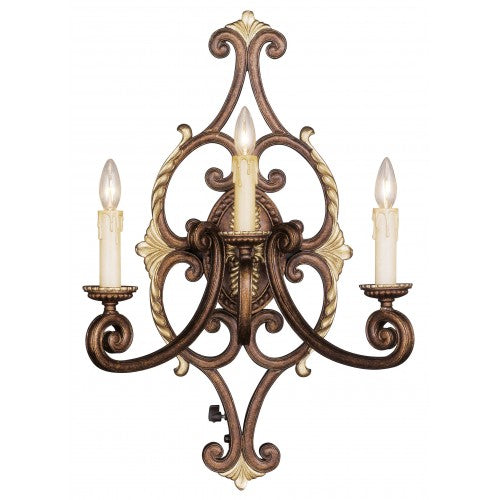 Livex Lighting Seville 3 Light PBZ Wall Sconce