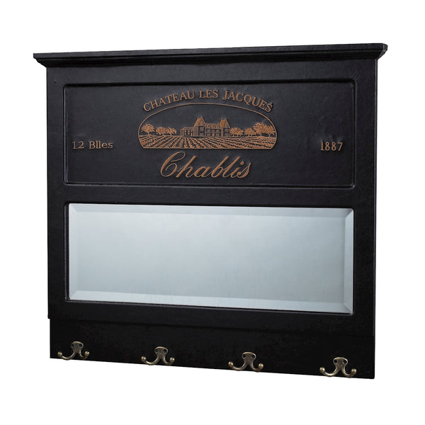 Cheteau Les Jacques Leather Covered Mirror And Coat Hooks