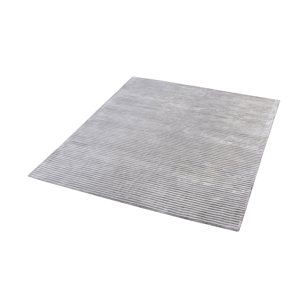 Logan Handwoven Viscose Rug In Silver - 6-Inch Square
