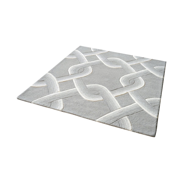 Desna Handtufted Wool Rug In Grey - 16-Inch Square