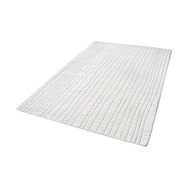 Blockhill Handwoven Wool Rug In Cream - 5ft x 8ft