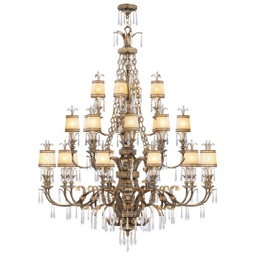 Livex Lighting La Bella 24 Light Vintage Gold Leaf Chandelier