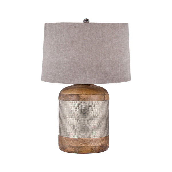 German Silver Drum Table Lamp