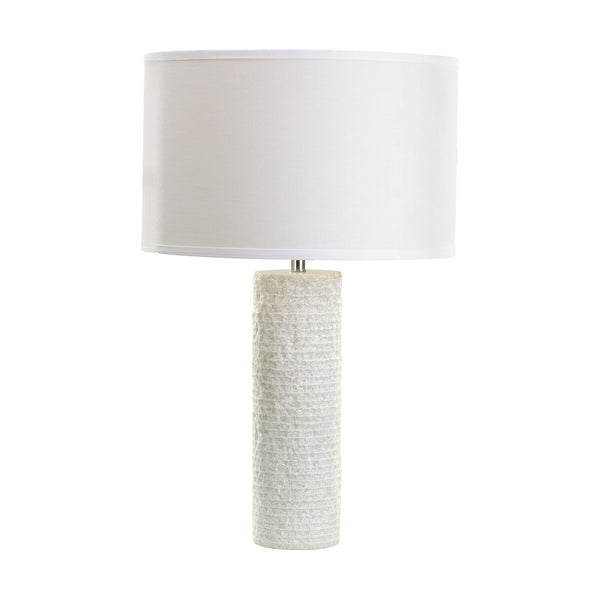 Rough Marble Table Lamp In White