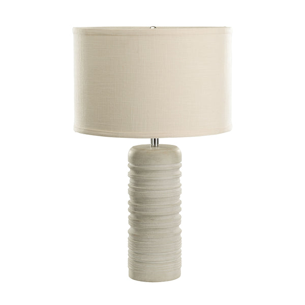 Sand Stone Ribbed Round Table Lamp