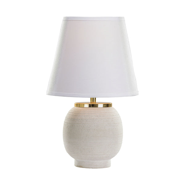 Sand Stone Ribbed Rough Round Table Lamp