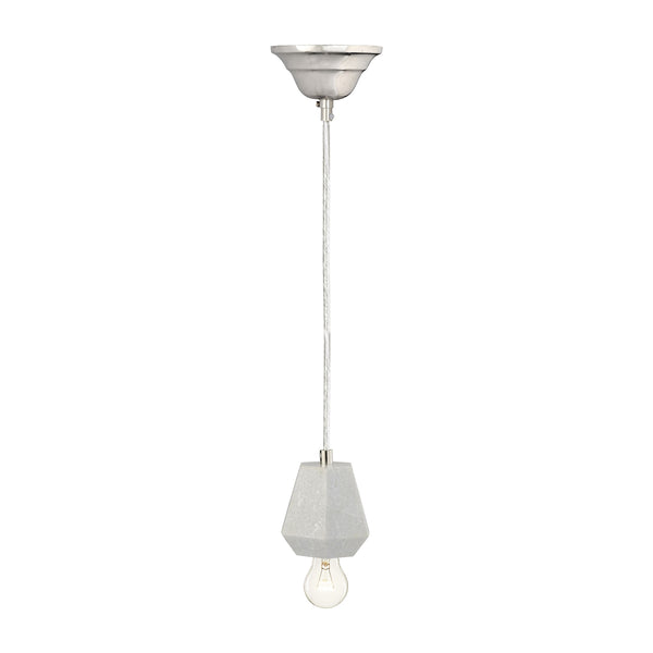 White Marble 1 Light Hexagonal Pendant
