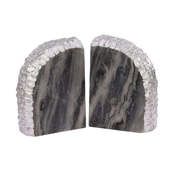 Glace Bookends In Silver