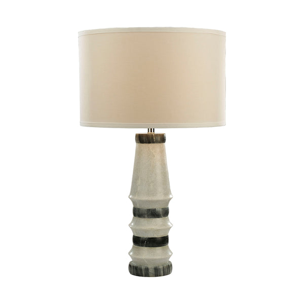 Xumi 1 Light Table Lamp In White And Grey Marble