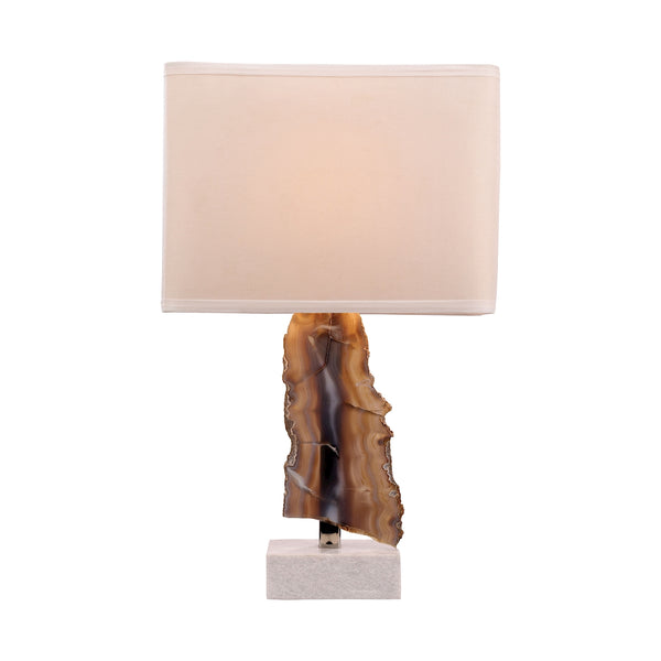 Minoa 1 Light Table Lamp In Natural Agate And Marble
