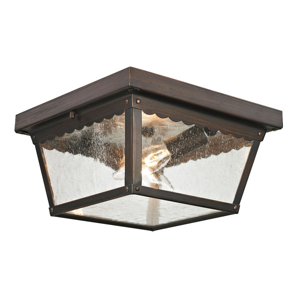 Springfield 2 Light Outdoor Flushmount In Hazelnut Bronze