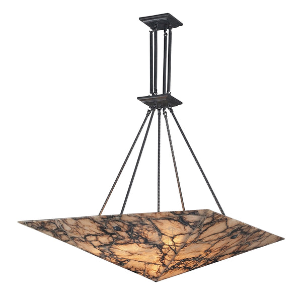 Imperial Granite 9 Light Pendant In Solid Antique Brass