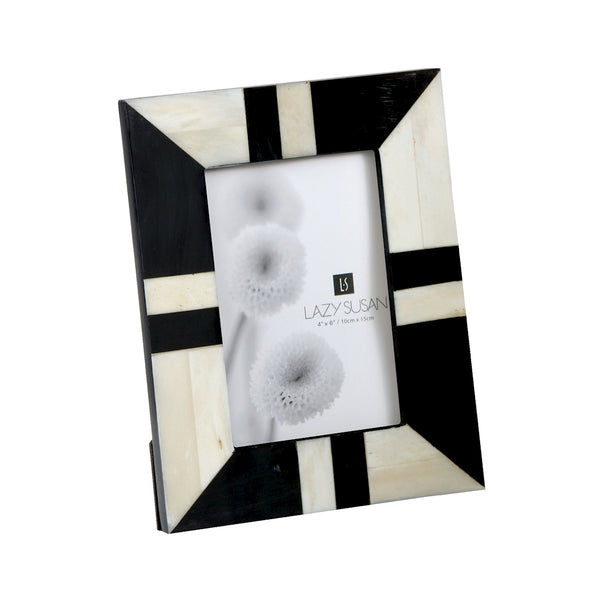 Black And White 4x6 Horn And Bone Frame