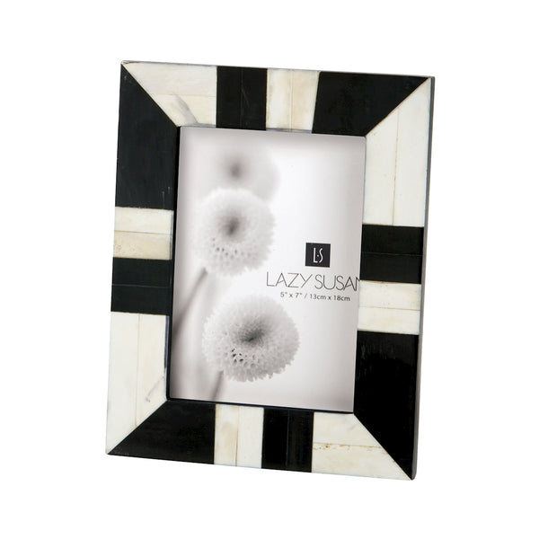 Black And White 5x7 Horn And Bone Frame