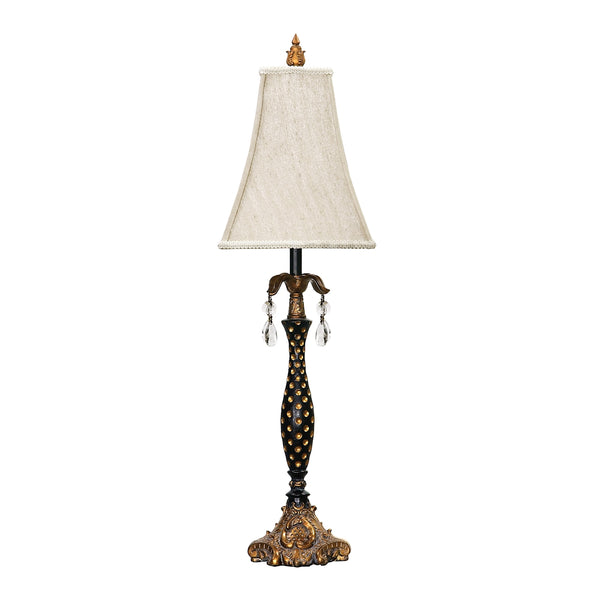 Polka Dot Table Lamp in Gold Leaf and Black