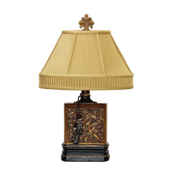 Carved Block Table Lamp